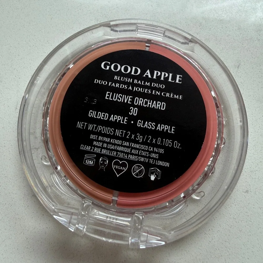 KVD Beauty Good Apple Blush Balm Duo Elusive Orchard 30 Gilded Apple Glass Apple